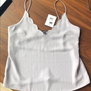 Topshop grey scalloped tank / US 6